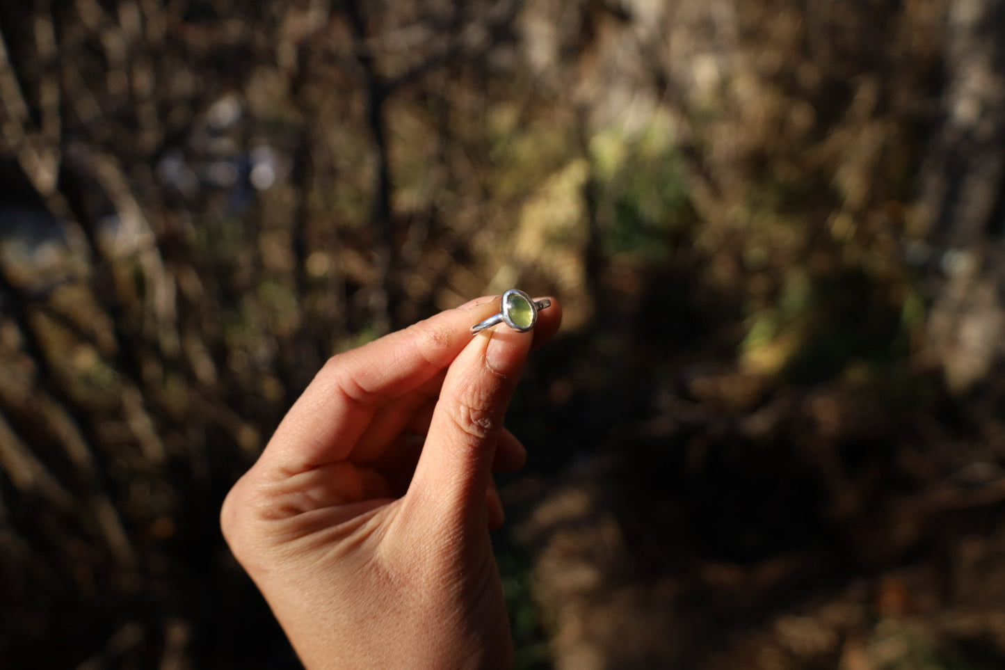 Anillo turmalina verde