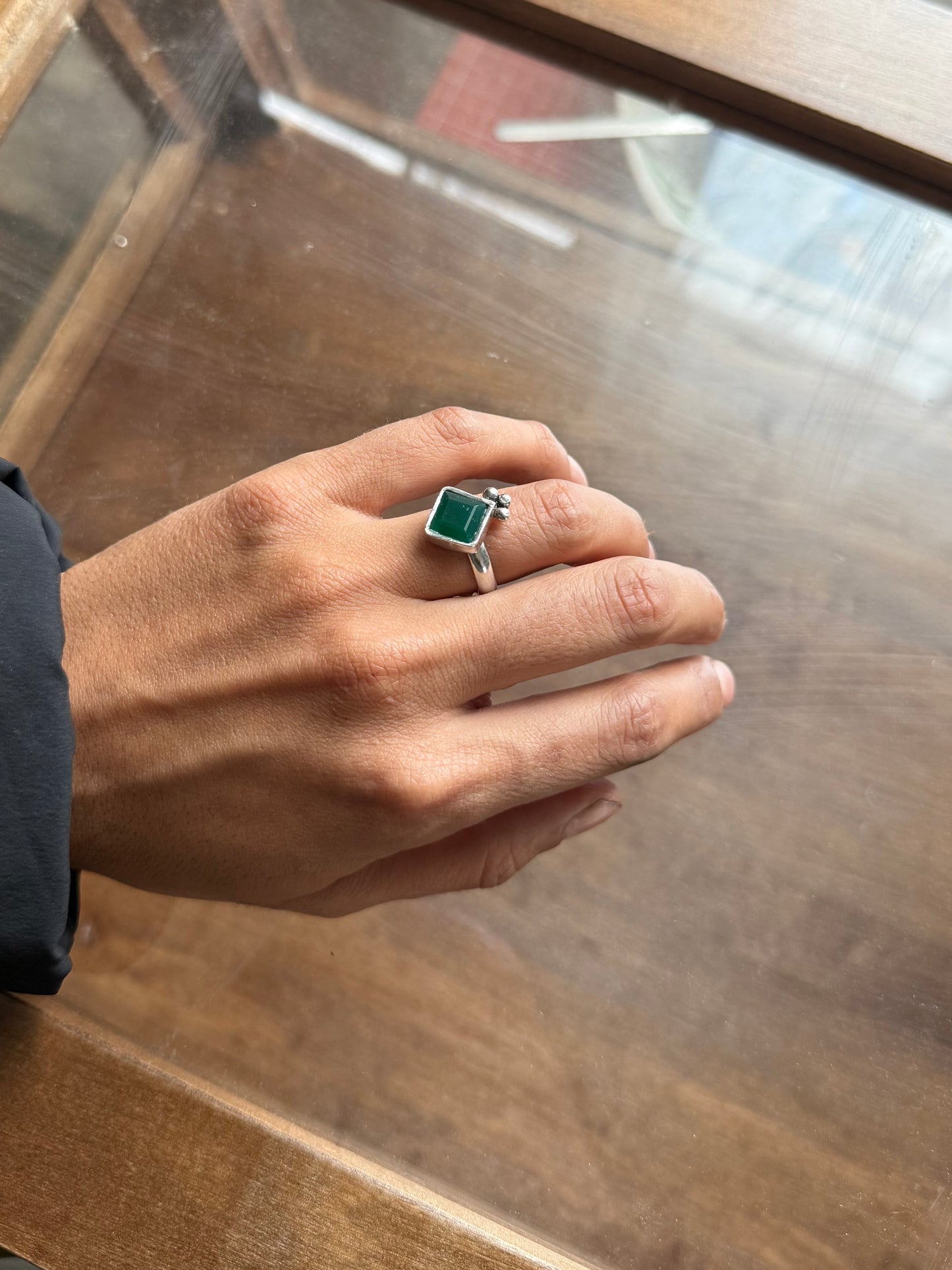 Anillo ónix verde