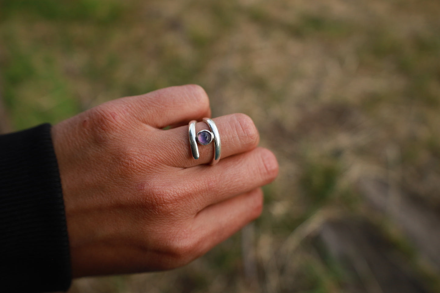 Anillo Espiral amatista