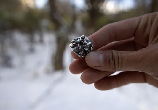 Anillo Copos piedras