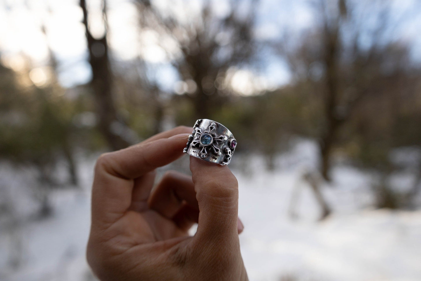 Anillo Copos piedras