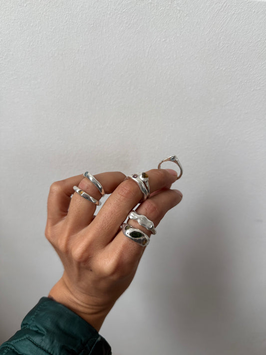 Anillo melted macizo