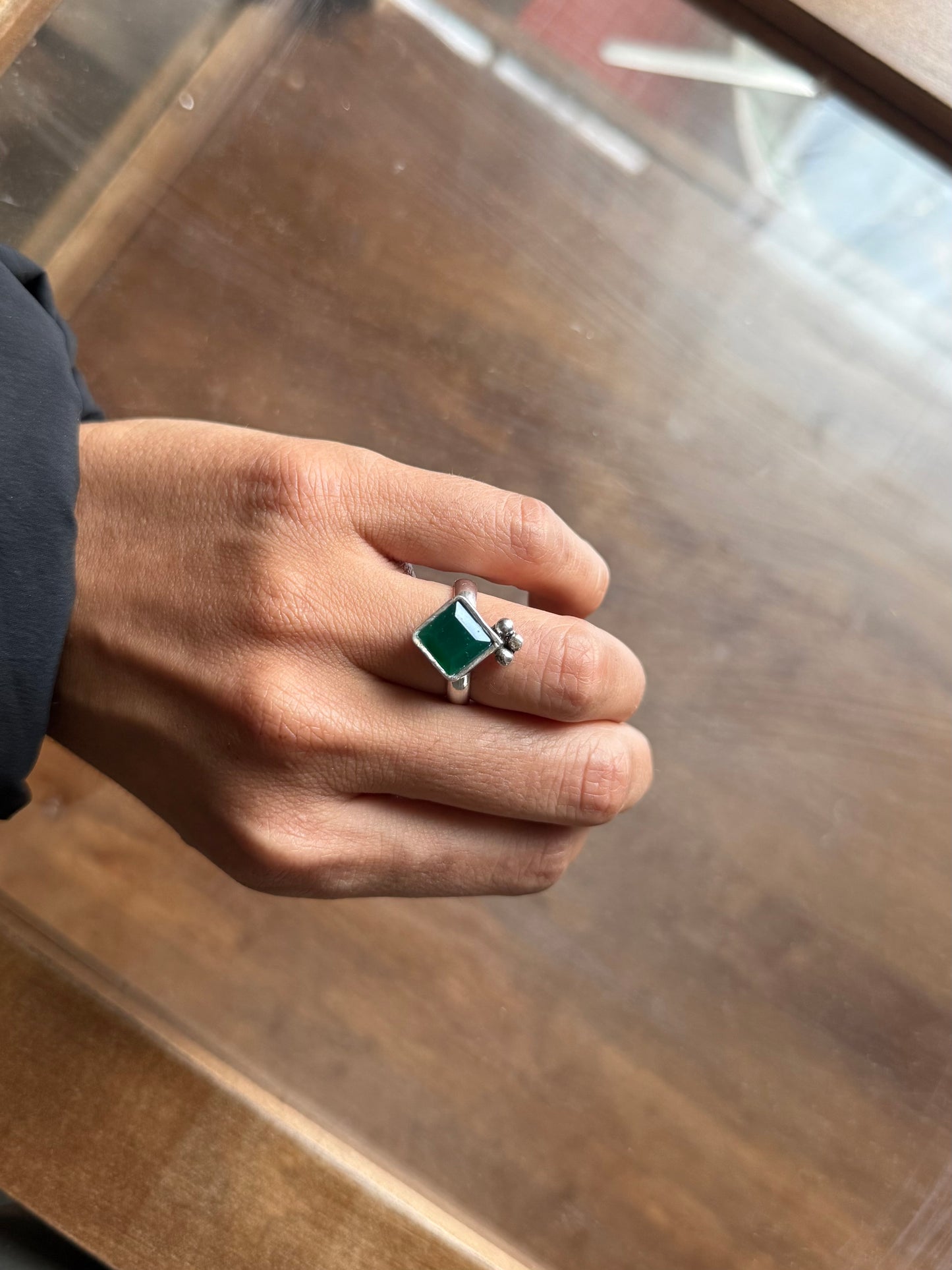 Anillo ónix verde