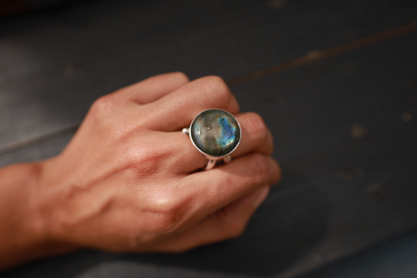 Anillo Big labradorita