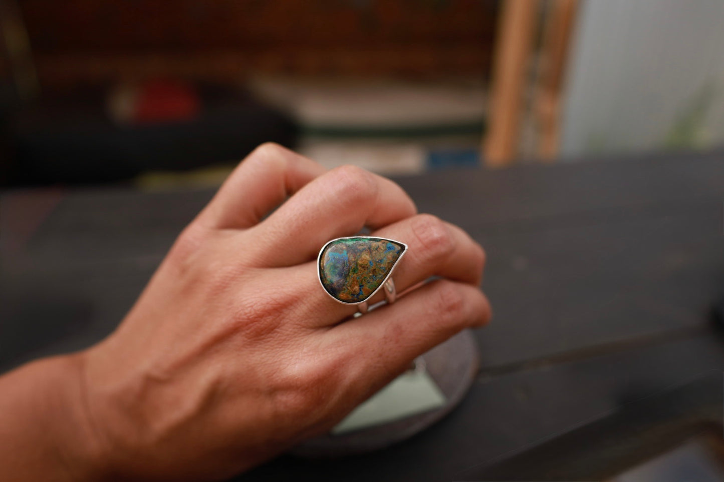 Anillo azurita