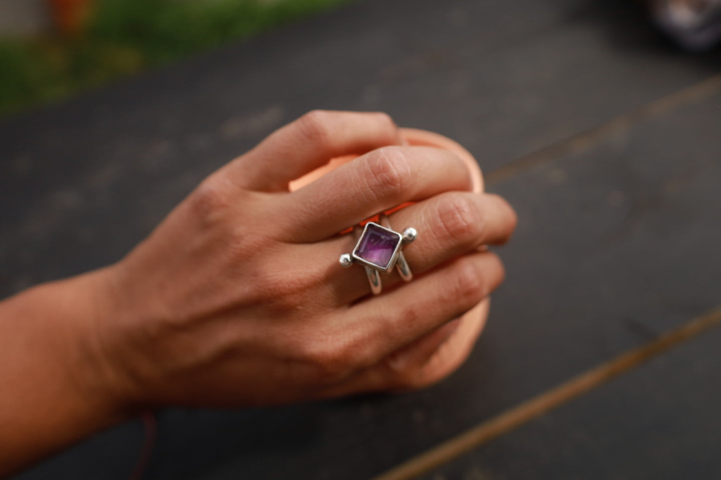 Anillo amatista pelotas