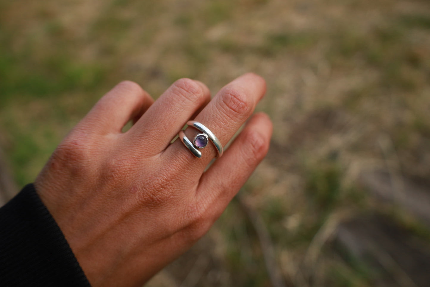 Anillo Espiral amatista