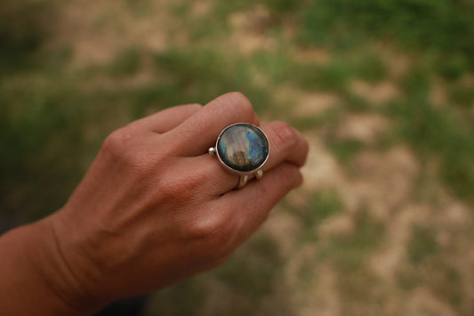 Anillo Big labradorita