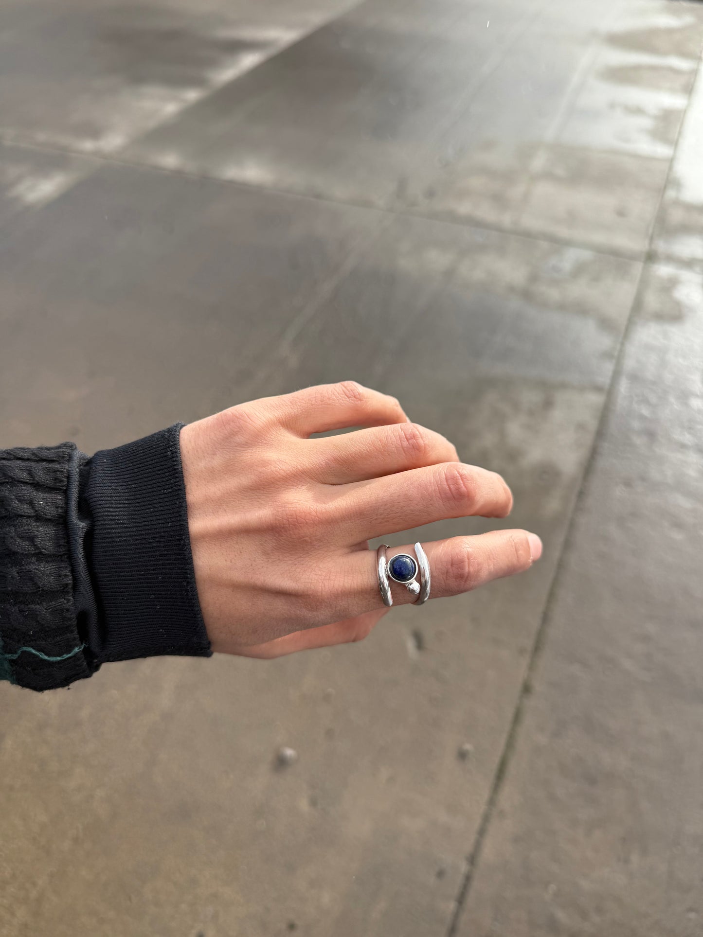 Anillo espiral ojo lapizlazuli