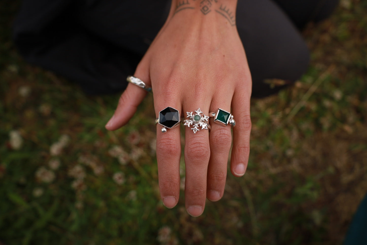 Anillo copo turmalina verde