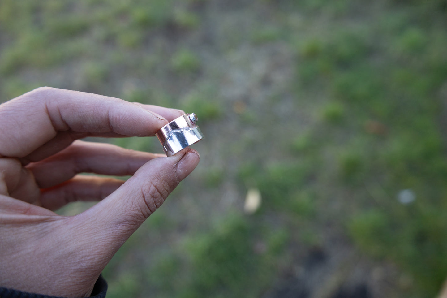 Anillo montañoso cobre y plata citrino
