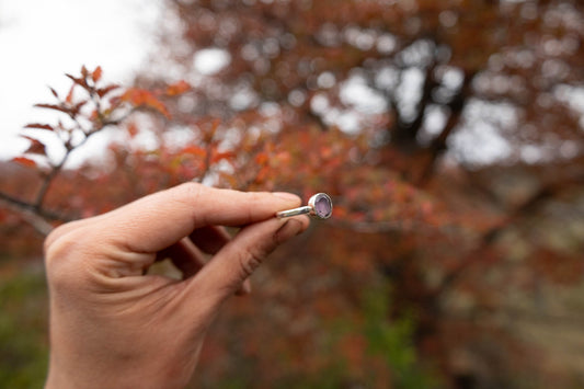 Solitario amatista facetada