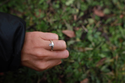 Anillo "cumbre" Cuarzo rosado