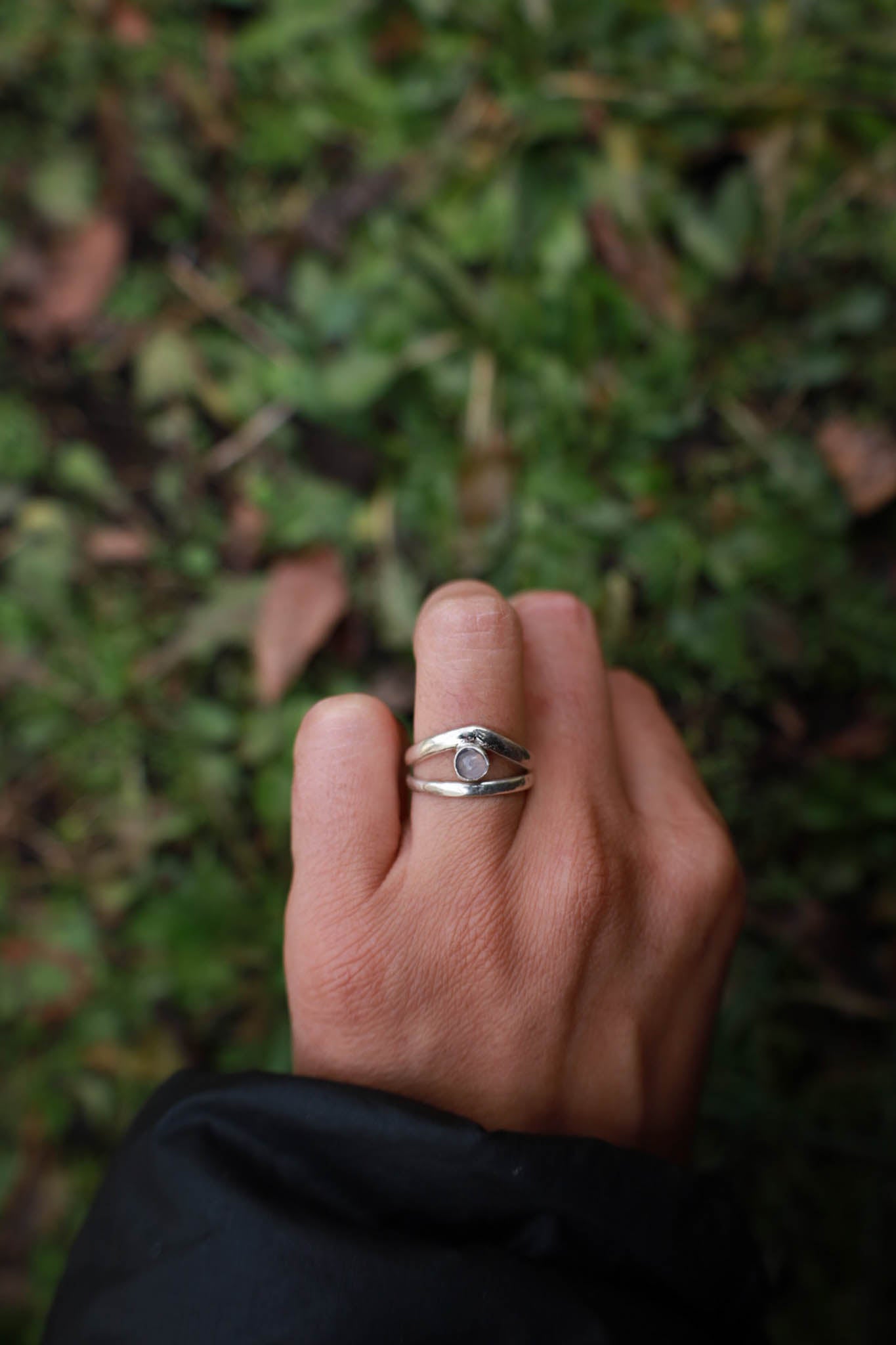 Anillo "cumbre" Cuarzo rosado